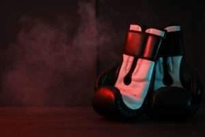Concept of boxing and sport lifestyle with boxing gloves
