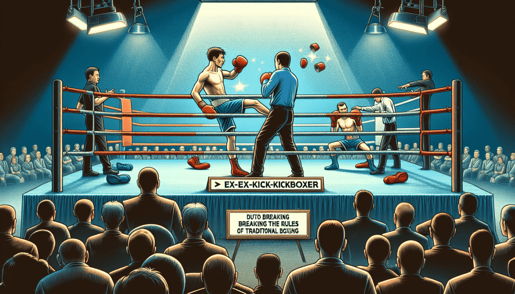 Lors d’un match de boxe, un ancien kickboxeur frappe un boxeur, obtient le KO et la DQ.