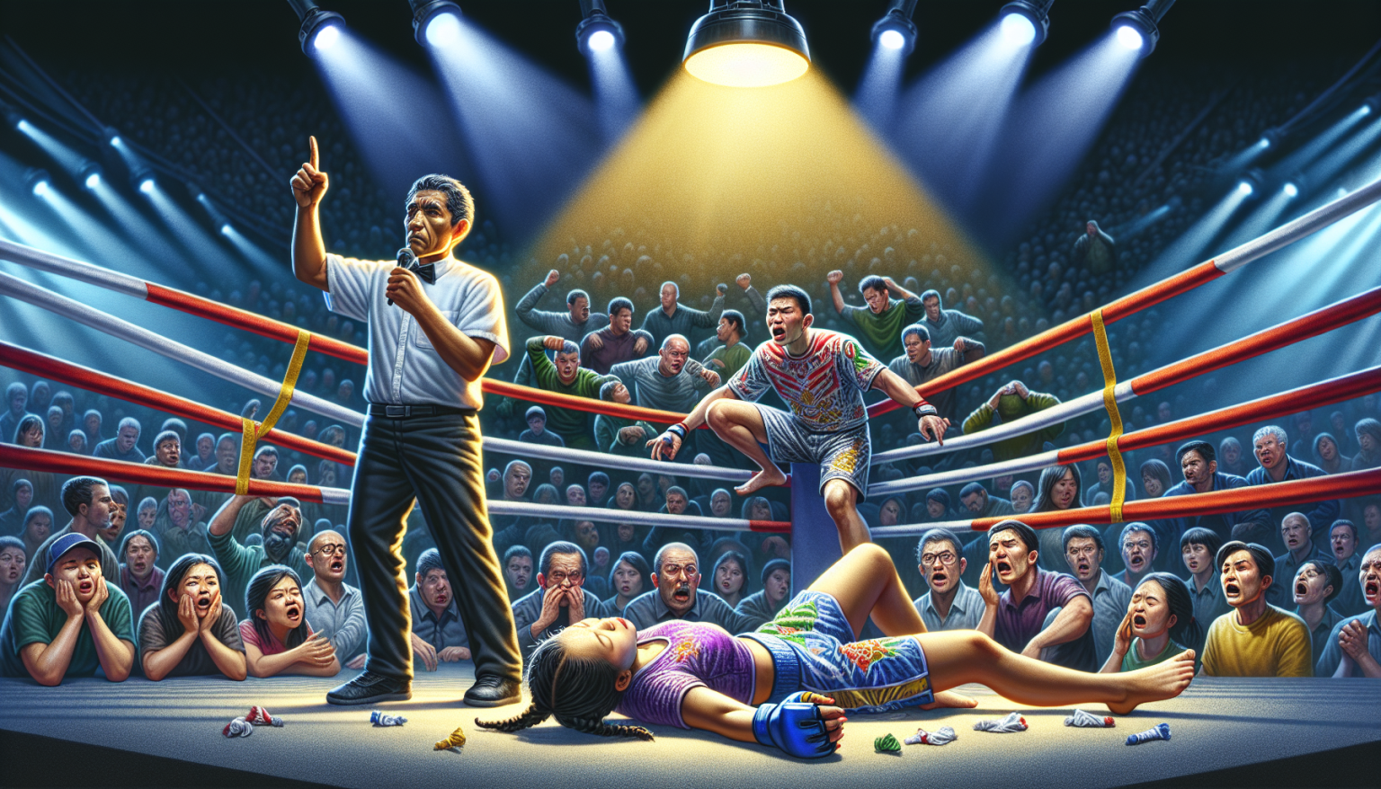 Arbitre inattentif laisse combattant K.O, demande plus d’action