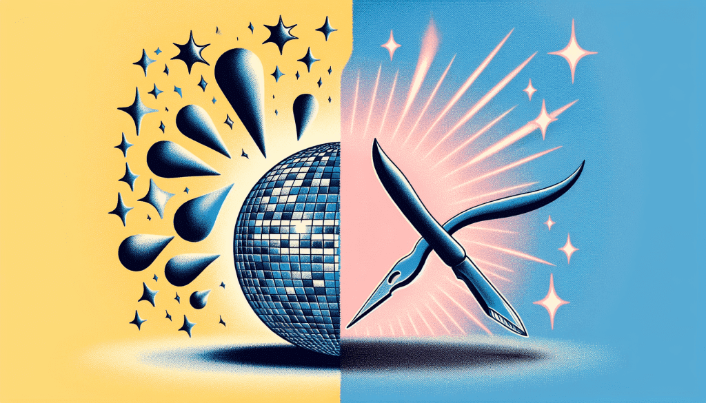 Toi, la boule à facettes, moi, le scalpel précis et tranchant