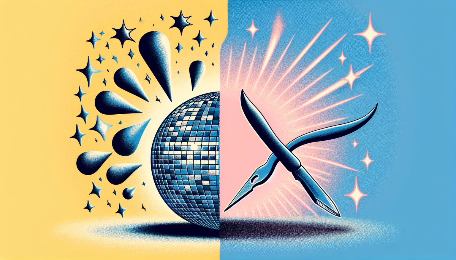 Toi, la boule à facettes, moi, le scalpel précis et tranchant