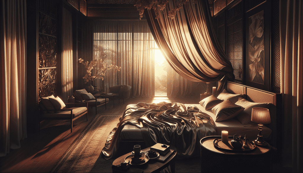 Retour à l’éveil à 5h sur des draps en soie séduisants