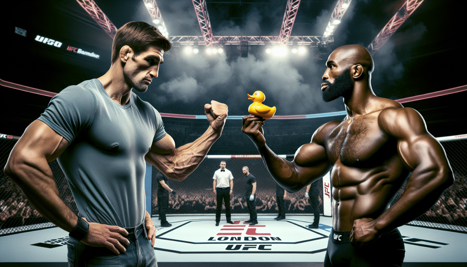 Tom Aspinall défie Jon Jones avec un canard en jouet à l’UFC Londres