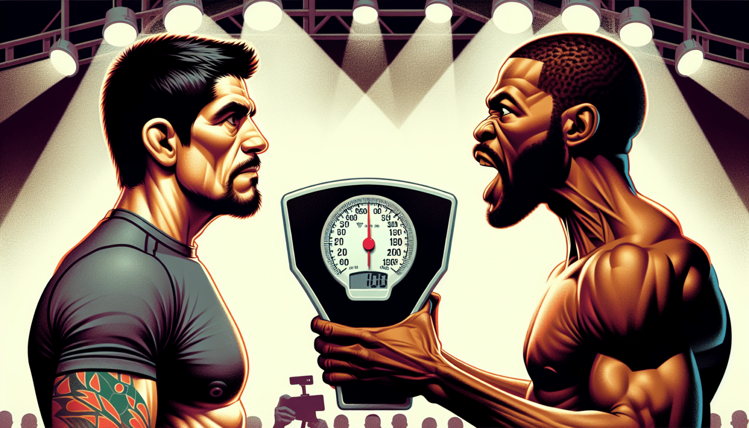 Regardez un combattant utiliser une balance comme arme lors des faceoffs BKFC