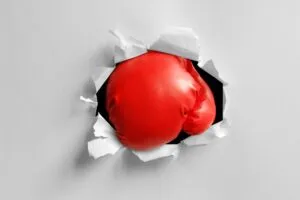 Boxing glove knockout punch