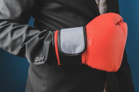 Conceptual image of business rivalry and competition