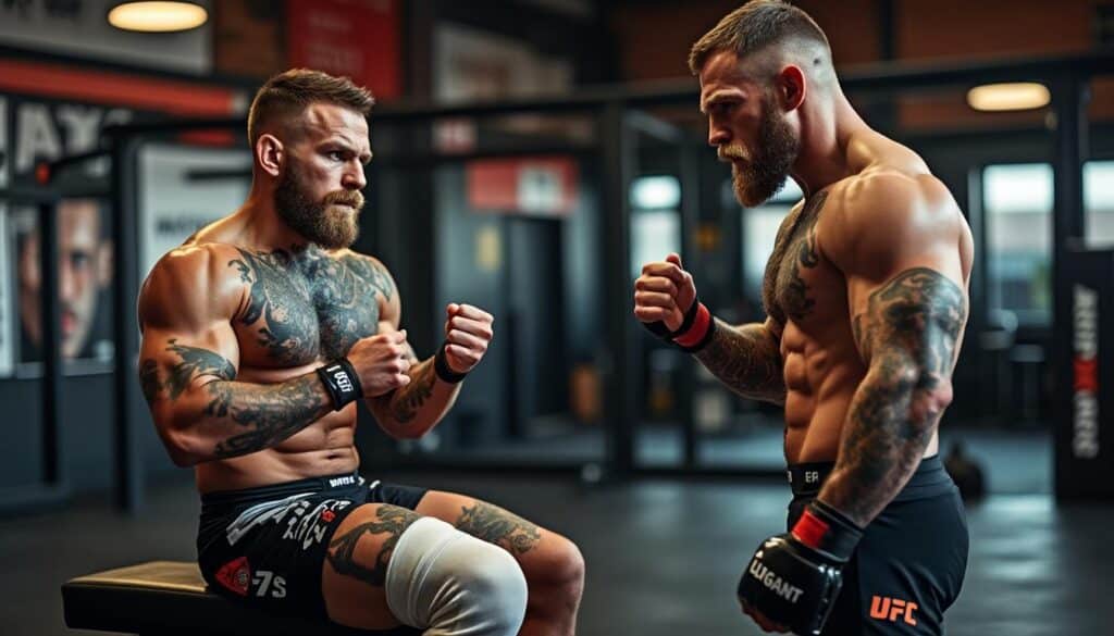 Conor McGregor transmet une leçon prĂ©cieuse Ă  James Gallagher après sa blessure avant un combat important Ă  l’UFC dĂ©couvrez comment conor mcgregor partage une sage leçon avec james gallagher suite Ă  sa blessure avant un combat crucial Ă  l'ufc. un moment fort de camaraderie et de sagesse dans le monde des arts martiaux.