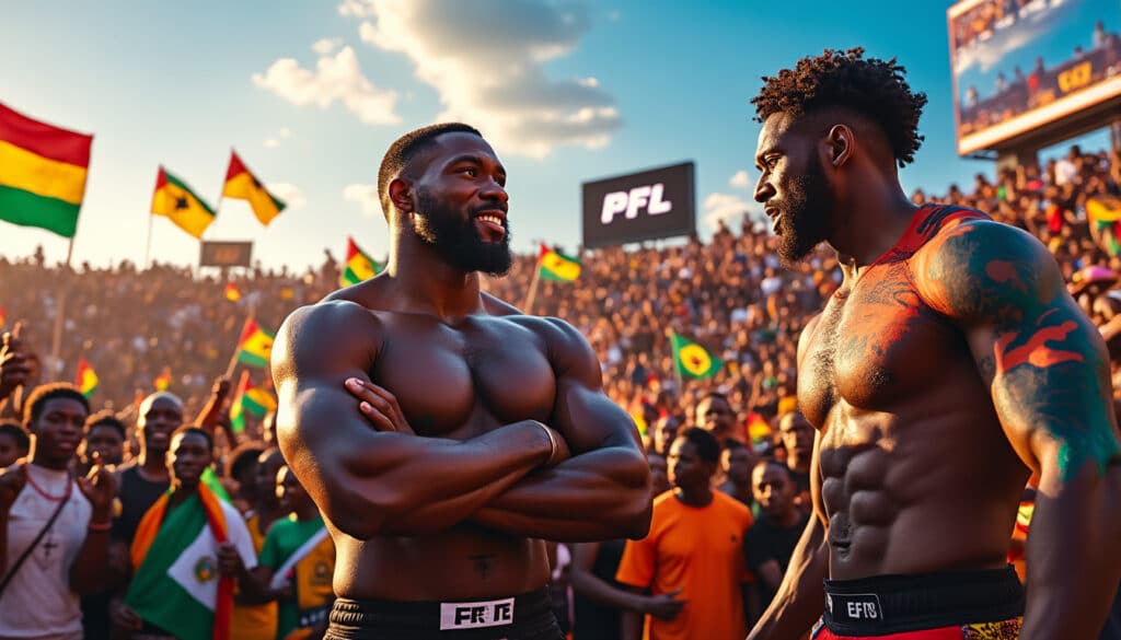 découvrez le premier événement de la pfl en afrique, avec des combats épiques mettant en vedette corey anderson et aj mckee. après des tensions, ces deux stars du mma s'affrontent dans un show inoubliable. ne manquez pas cette rencontre qui pourrait redéfinir leur rivalité!