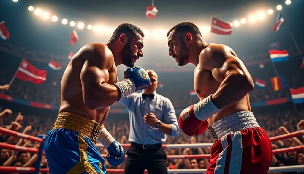 labinot xhoxhaj se prépare à défendre avec fierté son titre de champion ebu des poids lourds contre mourad aliev le 7 juin. assistez à ce combat palpitant où la détermination et la puissance se rencontrent sur le ring.