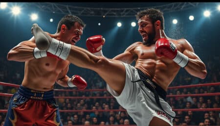 découvrez le moment spectaculaire où un combattant réalise un impressionnant ko en seulement 10 secondes, grâce à un coup de pied retourné époustouflant. ne manquez pas cette exécution parfaite qui a captivé tous les spectateurs !