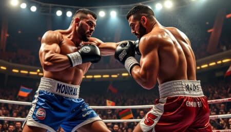 découvrez l'affrontement spectaculaire entre les poids lourds labinot xhoxhaj et mourad aliev à hambourg. un duel prometteur qui fera vibrer les amateurs de boxe avec des coups puissants et une atmosphère électrisante. ne manquez pas ce choc entre titans du ring !