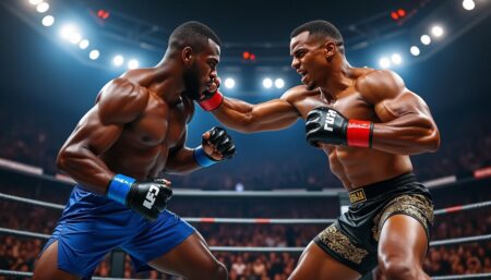 Kamaru Usman défie Islam Makhachev découvrez le face-à-face épique entre kamaru usman et islam makhachev, où deux géants des arts martiaux mixtes s'affrontent pour prouver leur suprématie. suivez cette bataille captivante entre le champion de welterweight et le maître du lightweight, promettant action et adrénaline dans l'octogone.