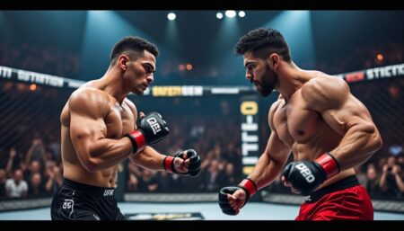 Makhachev et Topuria : un affrontement incontournable en approche ? découvrez l'analyse de l'affrontement tant attendu entre makhachev et topuria, deux combattants d'exception dont le duel promet d'être palpitant. cet article explore les forces et faiblesses de chaque athlète, les enjeux de ce combat et ce que cela pourrait signifier pour leur carrière. ne manquez pas cet événement incontournable du monde des arts martiaux mixtes !