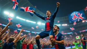 découvrez comment merab dvalishvili célèbre la victoire du psg aux côtés d'un compatriote. plongée dans un moment de joie sportive partagé qui met en lumière l'unité et la passion des fans de football. ne manquez pas cette célébration empreinte de fierté nationale !