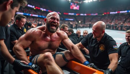 Un ancien poids lourd de l’UFC évacué sur une civière après un choc douloureux lors de la demi-finale découvrez les détails choquants d'un ancien poids lourd de l'ufc évacué sur une civière suite à un impact douloureux lors de la demi-finale. un moment tragique qui a marqué les esprits et soulève des questions sur la sécurité des combattants.