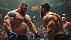 découvrez le défi audacieux d'eddie hall, qui pénètre dans l'arène du combat face à un redoutable adversaire de 195 kg, quadruple champion du monde de force. pendant que les rumeurs d'un retour dans le monde de la mma alimentent les discussions, plongez dans cette rencontre épique alliant force et détermination.