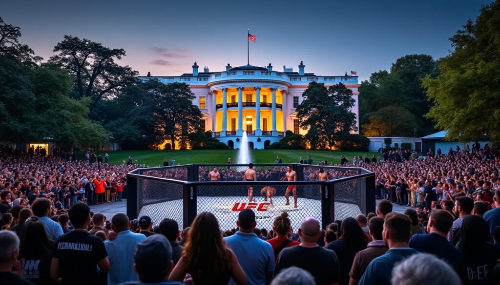 L’UFC Ă  la Maison-Blanche : un Ă©vĂ©nement sans prĂ©cĂ©dent dĂ©couvrez l'Ă©vĂ©nement exceptionnel de l'ufc Ă  la maison-blanche, un moment unique qui allie sport, prestige et Ă©motions fortes. plongez au cĆur de cette rencontre inĂ©dite oĂč les arts martiaux mĂȘlent ambiance politique et passions sportives.
