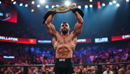 découvrez la nouvelle ceinture présentée par pfl, alors que johnny eblen célèbre son troisième titre suite à la fusion avec bellator. ne manquez pas cette étape marquante dans l'histoire des arts martiaux mixtes !