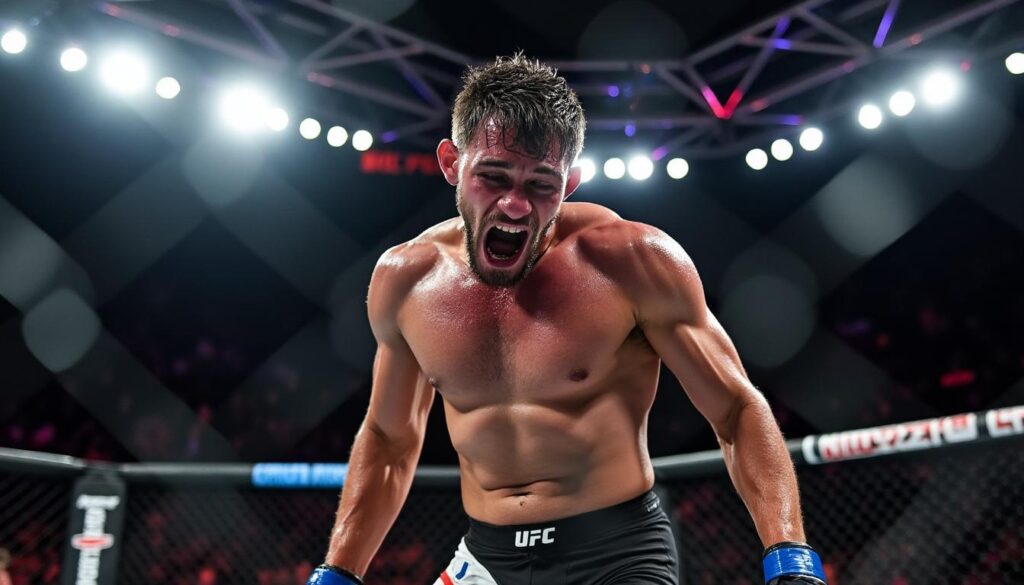 Un combat exceptionnel : un lutteur vomit deux fois dans la cage juste avant de remporter une décision partagée sur UFC Fight Pass découvrez l'incroyable affrontement dans l'octogone où un lutteur surmonte une épreuve inattendue en vomissant deux fois avant de triompher par décision partagée. plongez dans ce moment mémorable sur ufc fight pass!
