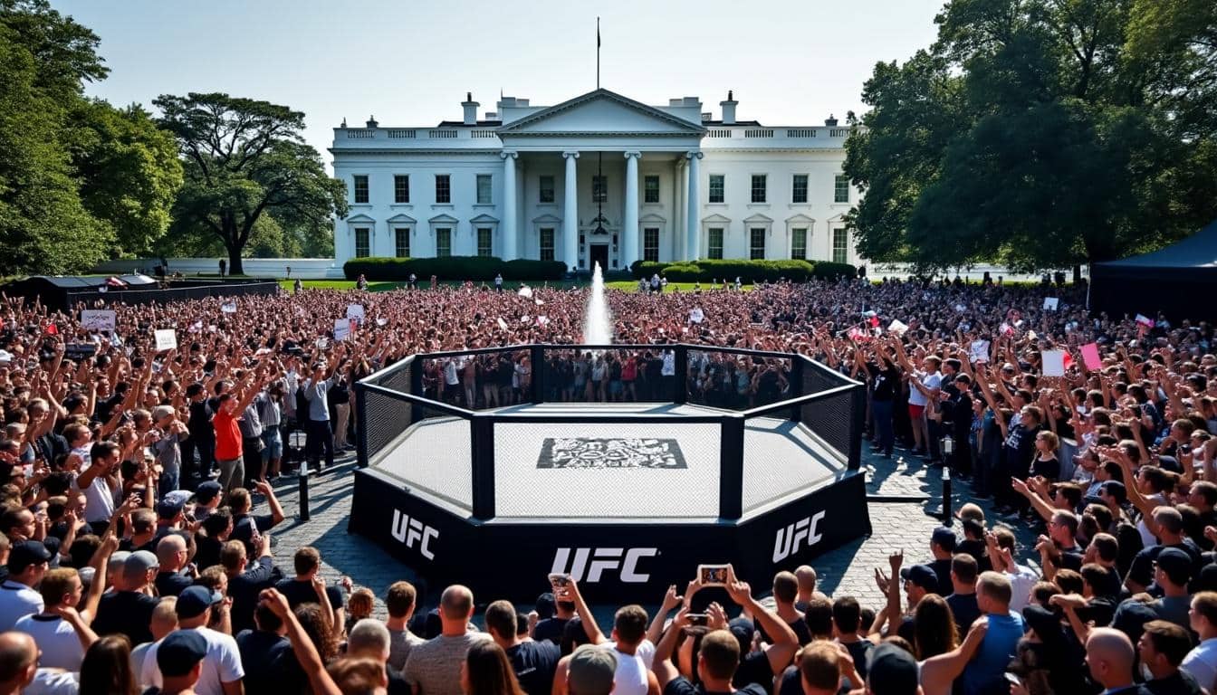dĂ©couvrez le projet audacieux de donald trump visant Ă organiser un Ă©vĂ©nement ufc Ă la maison-blanche. une initiative surprenante qui suscite l'intĂ©rĂȘt et le dĂ©bat, mĂȘlant sport, politique et show-business dans un cadre emblĂ©matique.