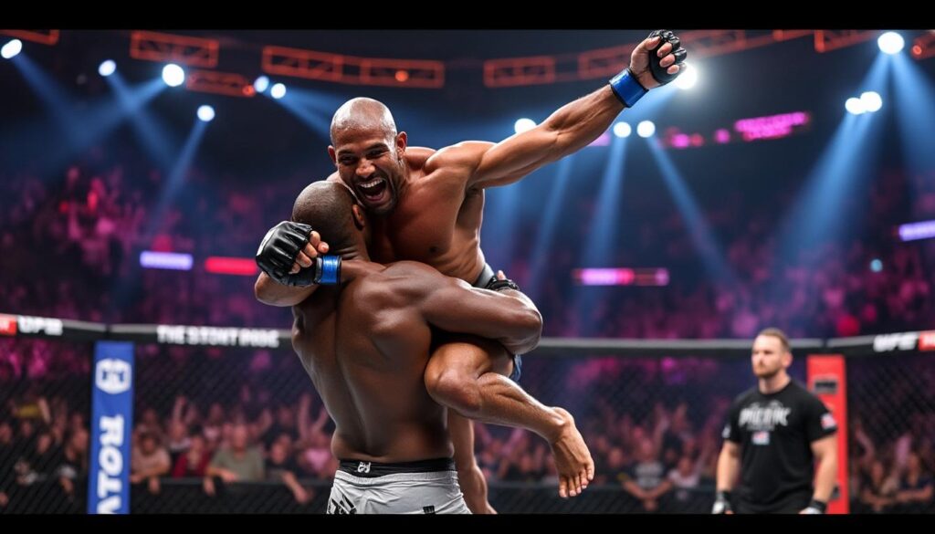 Le choix numéro un de ‘The Ultimate Fighter’ saute dans les bras de Daniel Cormier après un KO spectaculaire contre la clôture découvrez l’incroyable moment où le choix numéro un de the ultimate fighter célèbre sa victoire en sautant dans les bras de daniel cormier, après un ko spectaculaire contre la clôture. revivez l’émotion et l’intensité de ce combat mémorable !