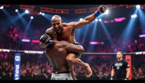 découvrez l’incroyable moment où le choix numéro un de the ultimate fighter célèbre sa victoire en sautant dans les bras de daniel cormier, après un ko spectaculaire contre la clôture. revivez l’émotion et l’intensité de ce combat mémorable !