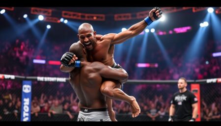 Le choix numéro un de ‘The Ultimate Fighter’ saute dans les bras de Daniel Cormier après un KO spectaculaire contre la clôture découvrez l’incroyable moment où le choix numéro un de the ultimate fighter célèbre sa victoire en sautant dans les bras de daniel cormier, après un ko spectaculaire contre la clôture. revivez l’émotion et l’intensité de ce combat mémorable !