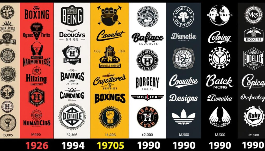 découvrez l'évolution fascinante des logos et designs des marques de boxe à travers les décennies. plongez dans un voyage visuel qui retrace les changements stylistiques et les tendances qui ont façonné l'identité visuelle de ce sport emblématique.
