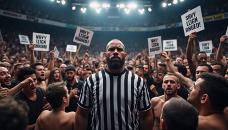 après un arrêt tardif controversé lors d'un combat de mma marqué par un coup de pied décisif de 'the diamond', les fans réclament l'incarcération de l'arbitre, suscitant un vif débat sur la sécurité des combattants et l'arbitrage sportif.