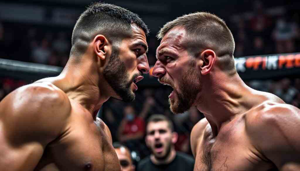 Arman Tsarukyan choque le public avec un coup de tĂȘte lors du face-Ă -face contre Dan Hooker revivez le moment choc du face-Ă -face entre arman tsarukyan et dan hooker, marquĂ© par un coup de tĂȘte inattendu qui a surpris le public.