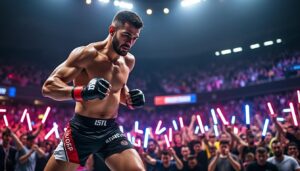 muhammad mokaev impressionne dana white avec un coup de pied spectaculaire à la tête et remporte le titre de champion brave dans un combat épique.