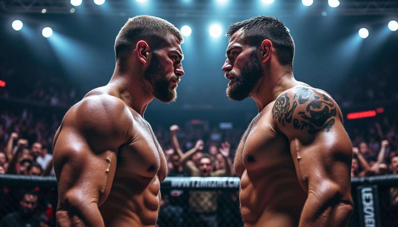 découvrez le face-à-face explosif entre islam makhachev et ilia topuria à l'ufc 322, un combat intense à ne pas manquer pour les fans de mma.